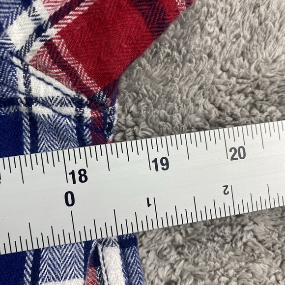 Faded Glory Flannel Mens Size Small Red Blue Plaid Flannel Button Up Shirt A2731 - Picture 8 of 15